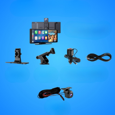 Pantalla de Coche Multifuncional – Soporte para Cámara de Reversa y Control por Voz