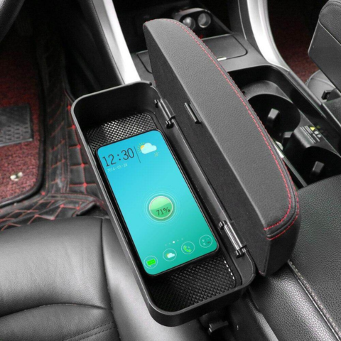 Multifunctional Car Armrest – Comfort, Storage, and Charging