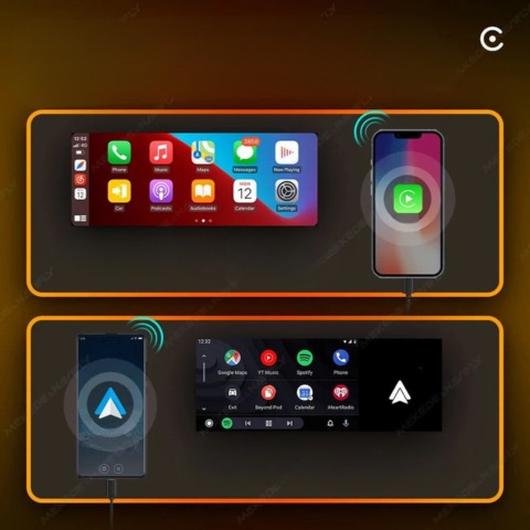 Radio multimedia auto MP5 cu CarPlay și Android Auto - ecran tactil și conexiune rapidă