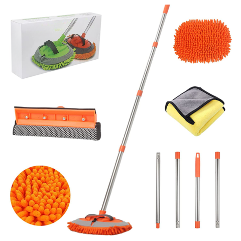 Πολυλειτουργικό Σετ Πλυσίματος Αυτοκινήτου — Ρυθμιζόμενη Λαβή & Μαλακή Πετσέτα