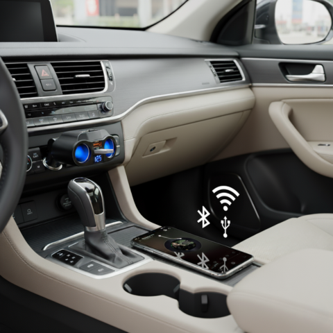 Car Cigar Lighter Adapter - Dual USB Port & Digital Display