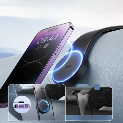 شاحن لاسلكي للسيارة - تثبيت غير ملحوظ ومتوافق مع جميع الطرازات 