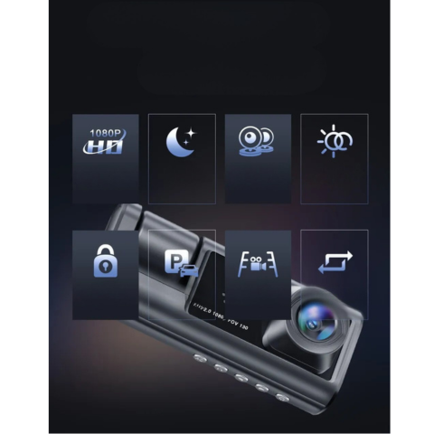 كاميرا السيارة الأمامية والداخلية - تسجيل عالي الدقة 