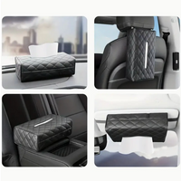 Doos Voor Zakdoeken Auto Van PU Leer – Bevestiging Zonneblind Of Hoofsteun 