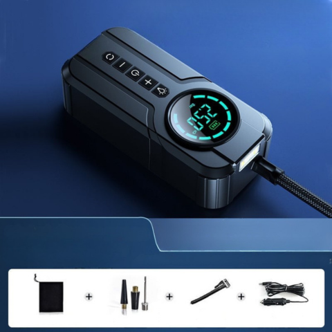 Přenosný vzduchový kompresor – Vysoce přesný LED displej 