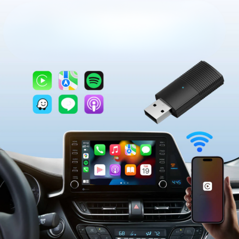 Wireless CarPlay Adapter — Compatible with iOS & Android Auto 