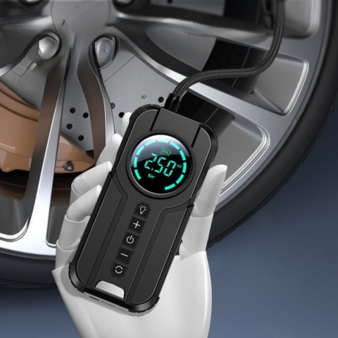 Přenosný vzduchový kompresor – Vysoce přesný LED displej 