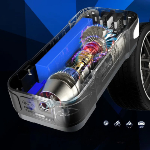 Portable Car Starter — Multifunctional With Compressor 