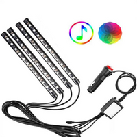 車の雰囲気LEDキット – 音に反応する多色ライト 