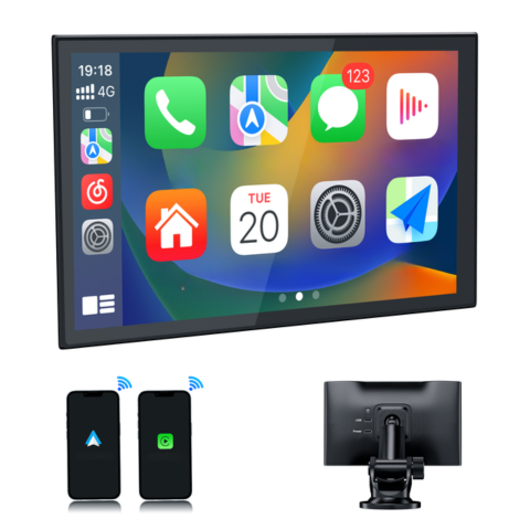 Écran Tactile Portable — GPS, Musique & Contrôle Vocal