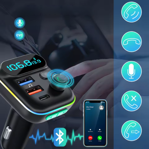 Bluetooth FM -lähetin autolle — Selkeät puhelut & langaton musiikki 