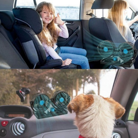 Podwójny wentylator do samochodu — idealny na lato i zimę 