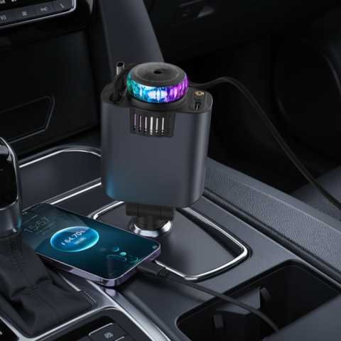 Multifunction Car Charger — Fast Charge & Aroma Diffuser 