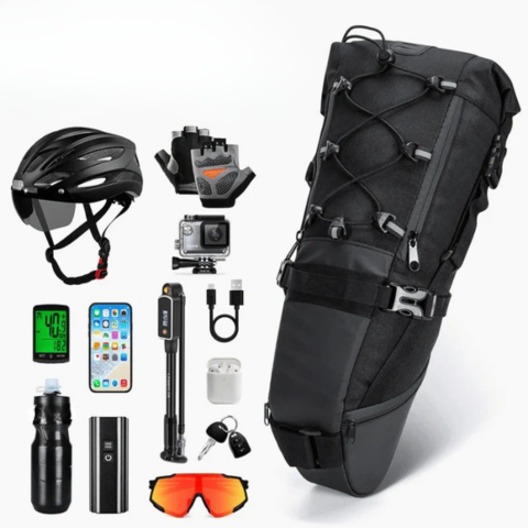 Veľká kapacita cyklistickej tašky na sedlo — vodotesná a reflexná 