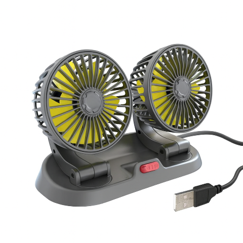 Dual Head Auto Fan - USB or Cigar Lighter Power Supply