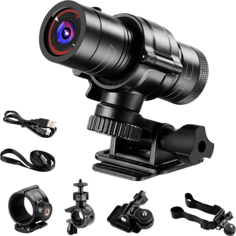 Waterproof Camera For Handlebar And Helmet – Ideal For Cycling And Motorcycling 