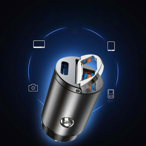 USB-autonavigaattorin laturin sovitin – kompakti tupakansytyttimen liitin 