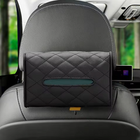 Doos Voor Zakdoeken Auto Van PU Leer – Bevestiging Zonneblind Of Hoofsteun 