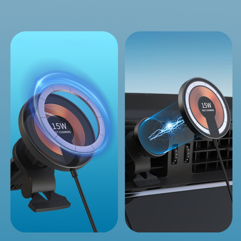 شاحن مغناطيسي لاسلكي للسيارة – قيادة متصلة وعملية 