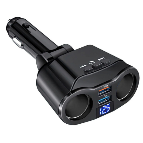 Car Cigar Lighter Adapter - Dual USB Port & Digital Display