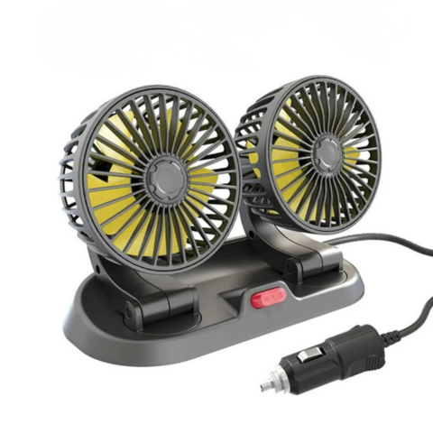 Dual Head Auto Fan - USB or Cigar Lighter Power Supply