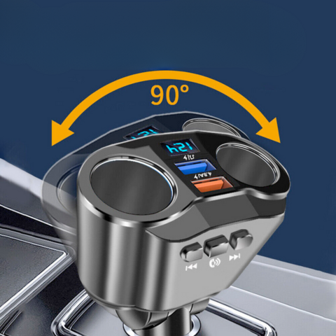 Car Cigar Lighter Adapter - Dual USB Port & Digital Display