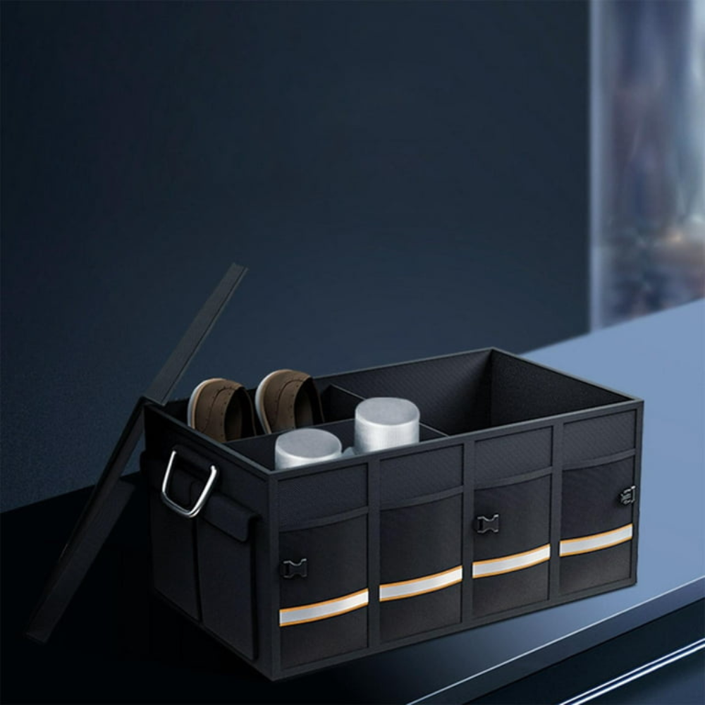 Large Capacity Car Trunk Organizer - Multiple Compartments and Total Stability