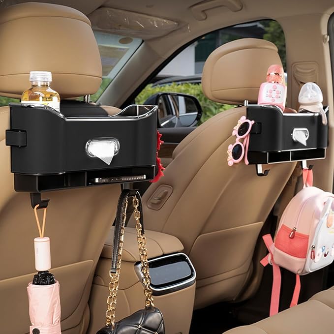 Rear Seat Organizer With Hooks And Storage Box - Optimized Space & Tidy Car